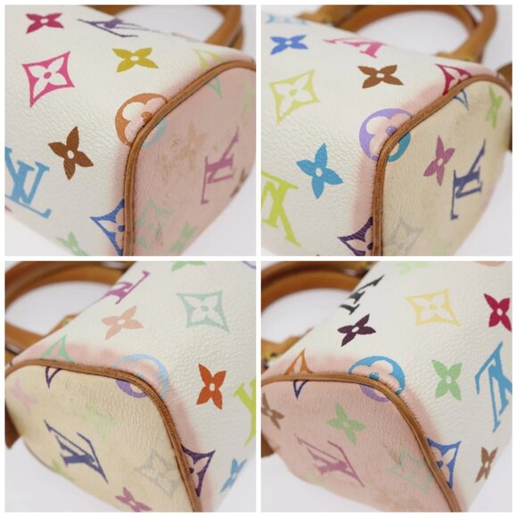 LOUIS VUITTON Monogram Multicolor Mini Speedy Hand Bag White M92645 Auth BA414AV - Picture 14 of 16